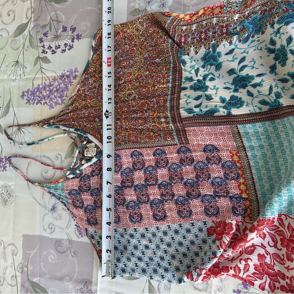 Umgee Crinkled Patchwork Multi Print Maxi Dress S… - image 8